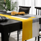Abstract Yellow Linen Table Runner Modern Geometric Kitchen Dining Table Decor 3