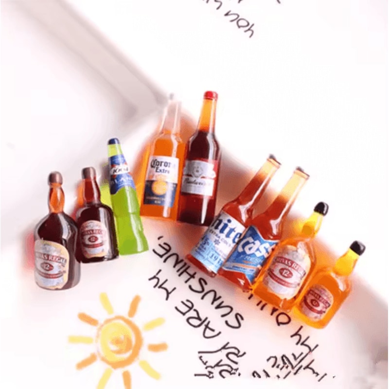 Miniature Beer Glass Set 10PCS Realistic Dollhouse Bar Cups Resin Decor 4