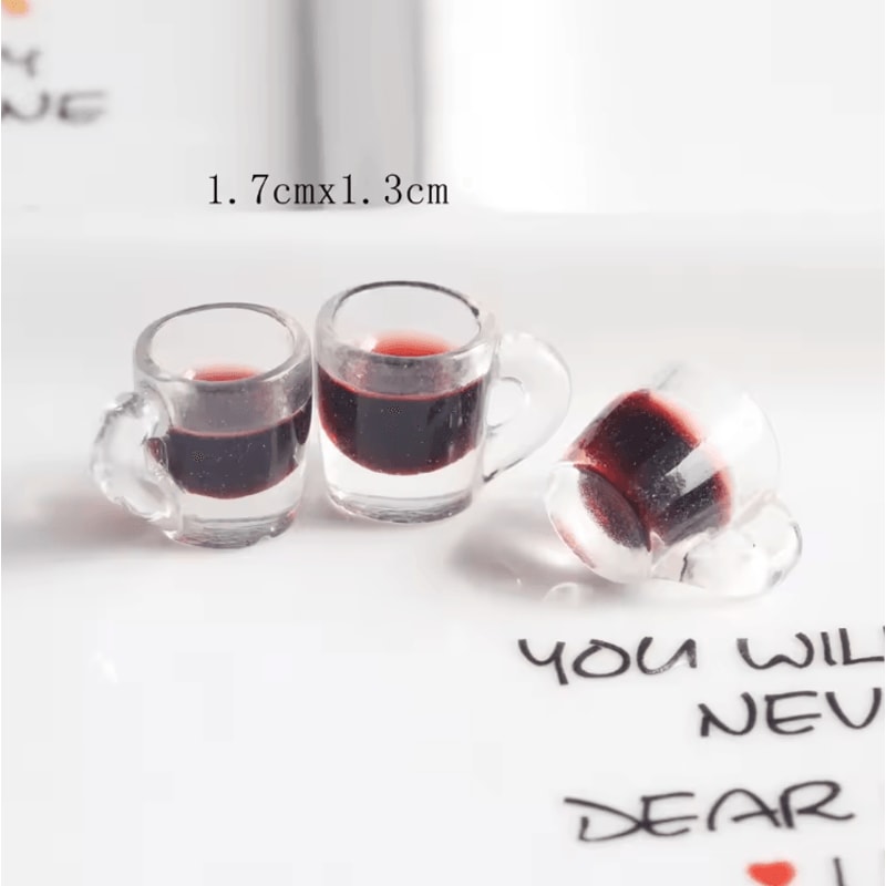 Miniature Beer Glass Set 10PCS Realistic Dollhouse Bar Cups Resin Decor 6