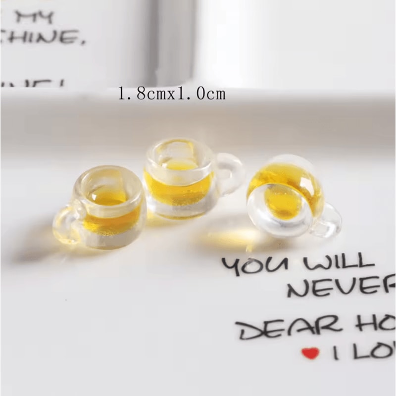 Miniature Beer Glass Set 10PCS Realistic Dollhouse Bar Cups Resin Decor 7