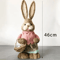 Large Straw Woven Easter Bunny Statue Rustic Spring Garden Home Decor 46cm 2