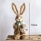 Large Straw Woven Easter Bunny Statue Rustic Spring Garden Home Decor 46cm 6