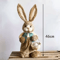 Large Straw Woven Easter Bunny Statue Rustic Spring Garden Home Decor 46cm 6