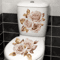 Golden Flower Toilet Sticker Waterproof SelfAdhesive Bathroom Decor Decal 3