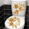 Golden Flower Toilet Sticker Waterproof SelfAdhesive Bathroom Decor Decal 6