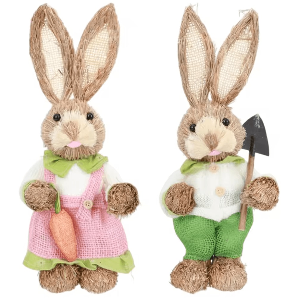 Large Straw Easter Bunny Decoration Rustic Spring Rabbit Home Garden Ornament 46cm 3