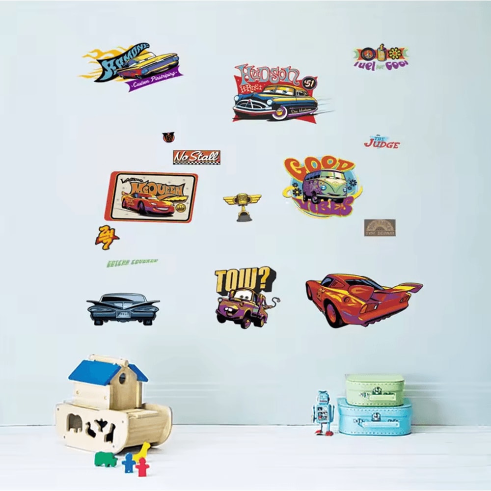 3D Cartoon Cars Wall Stickers Lightning McQueen Kids Room Decor Decals 9