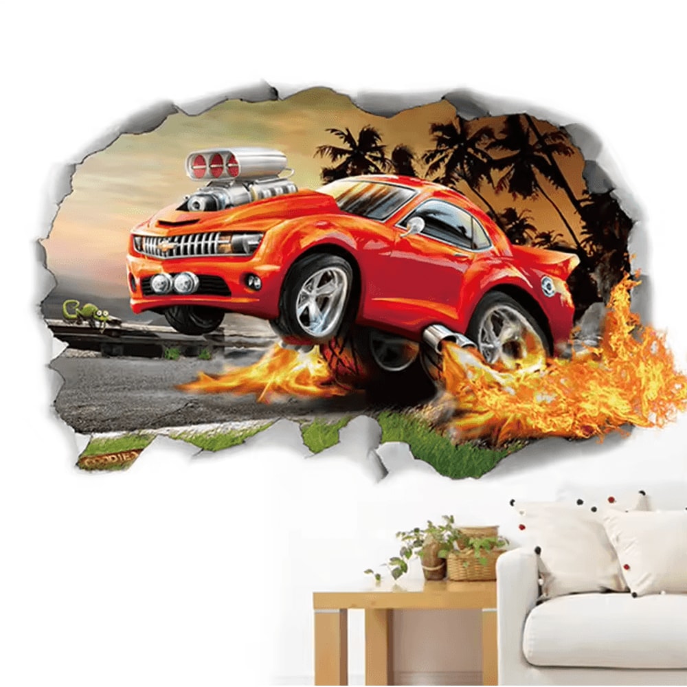 3D Cartoon Cars Wall Stickers Lightning McQueen Kids Room Decor Decals 16