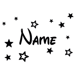 personalized name wall sticker with stars – custom kids room vinyl decor (30 20cm)