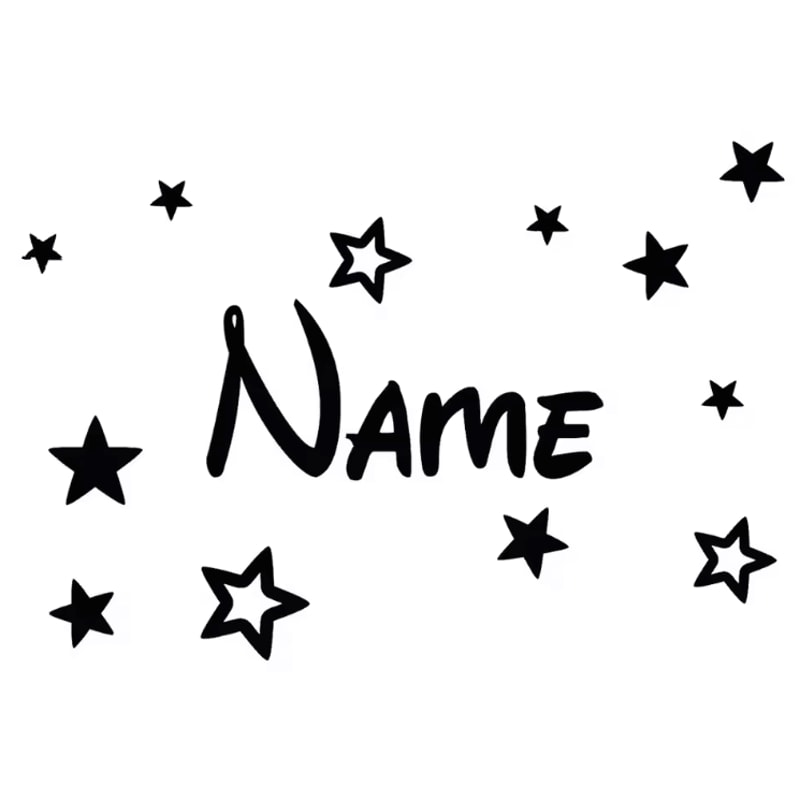 Personalized Name Wall Sticker With Stars Custom Kids Room Vinyl Decor 30 20cm 0