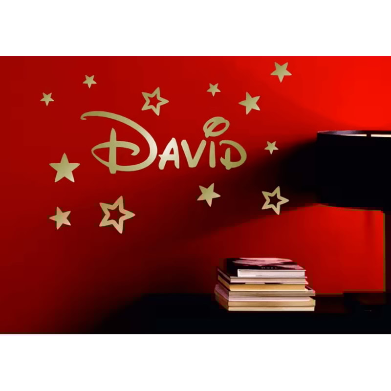 Personalized Name Wall Sticker With Stars Custom Kids Room Vinyl Decor 30 20cm 2