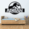 Personalized Jurassic Dinosaur Wall Sticker Custom Name TRex Kids Room Decor 0