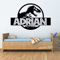 Personalized Jurassic Dinosaur Wall Sticker Custom Name TRex Kids Room Decor 0
