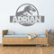 Personalized Jurassic Dinosaur Wall Sticker Custom Name TRex Kids Room Decor 1