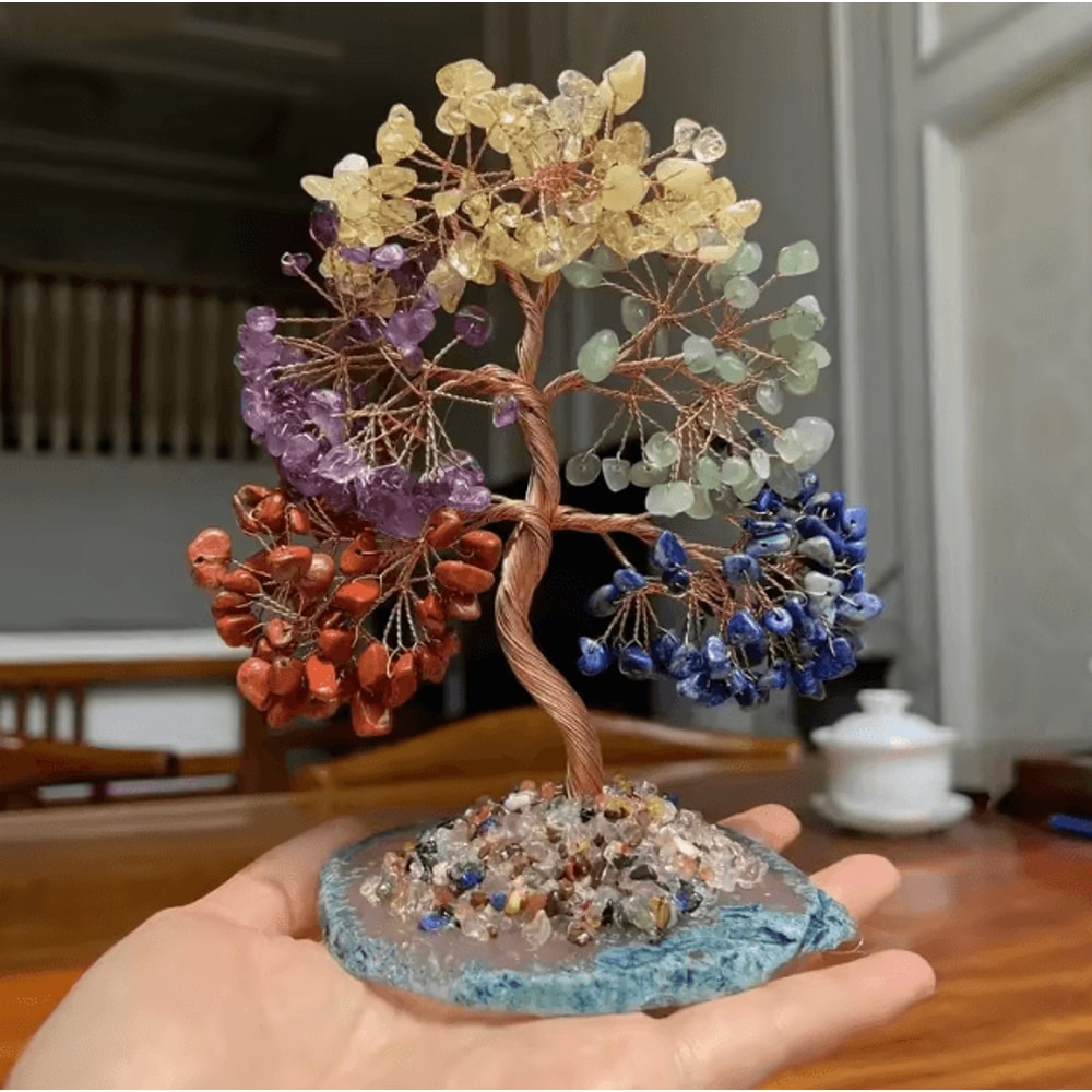 Seven Chakra Crystal Tree Of Life Feng Shui Positive Energy Desk Home Decor 1