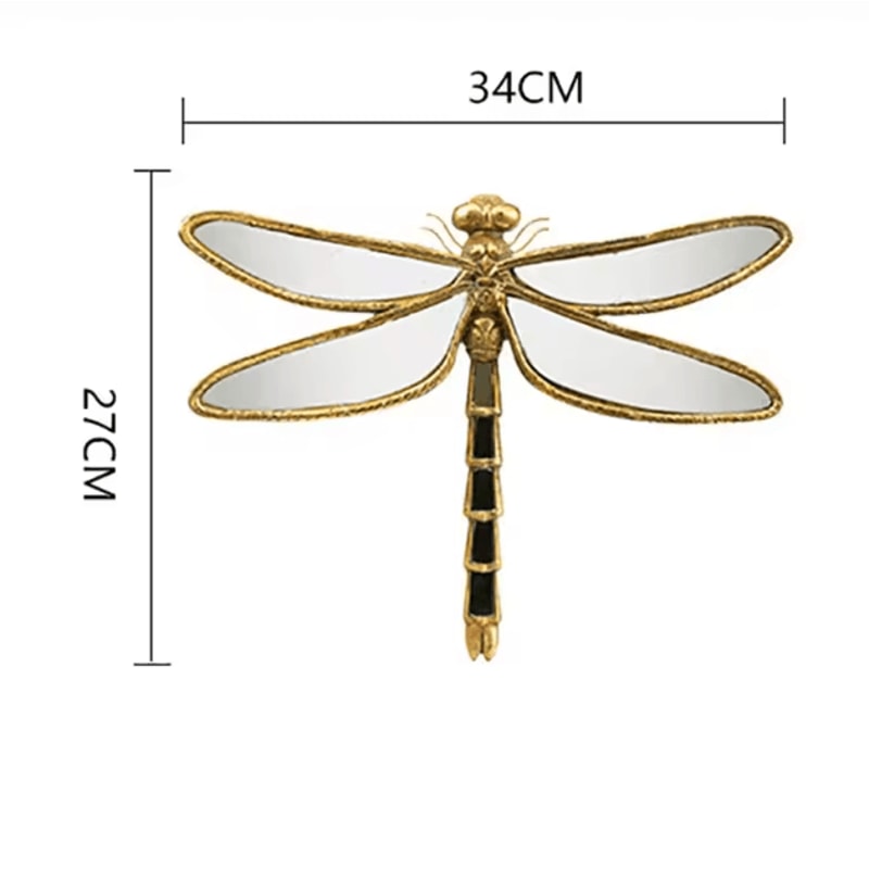 Vintage Dragonfly Resin Mirror Wall Art Elegant ButterflyInspired Home Decor 3