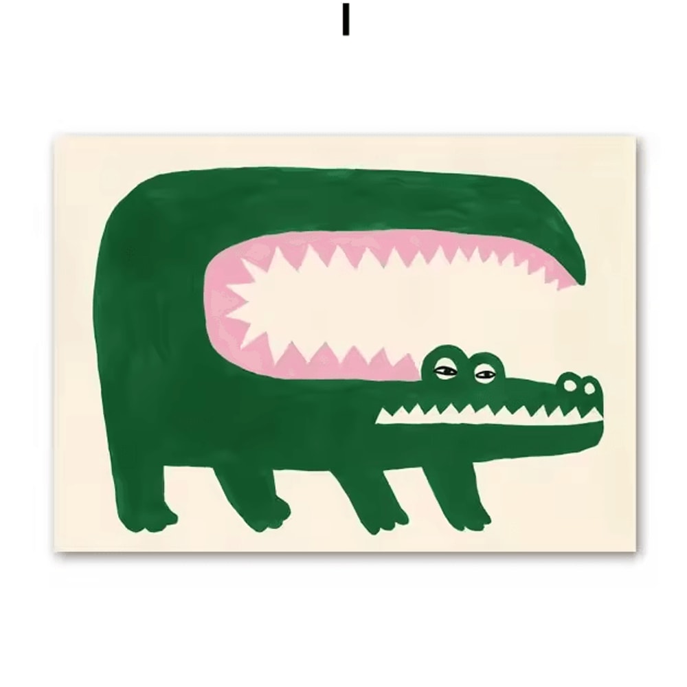 Abstract Crocodile Fish Sofa Canvas Wall Art Colorful Modern Living Room Decor 9