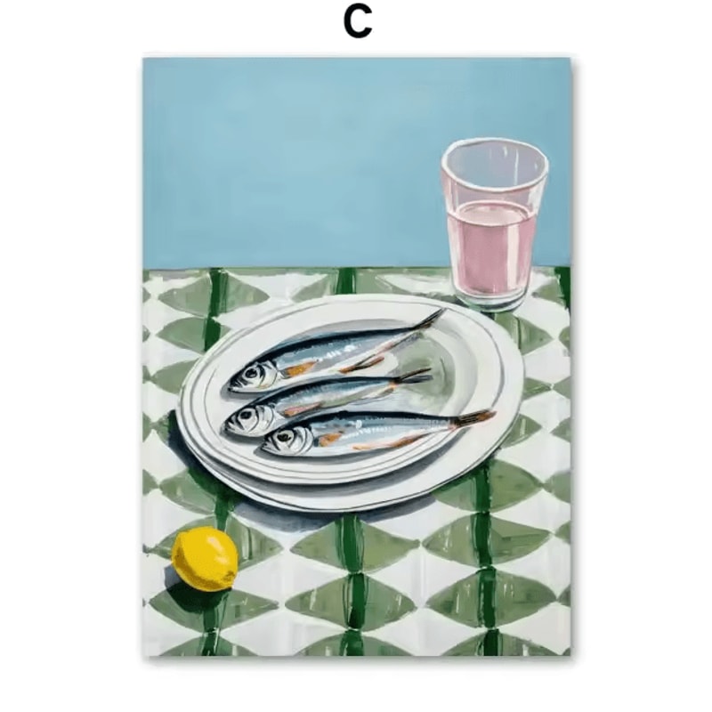 Abstract Crocodile Fish Sofa Canvas Wall Art Colorful Modern Living Room Decor 3