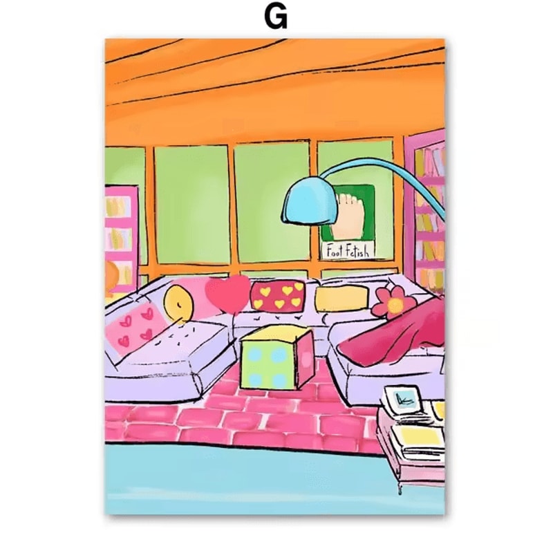 Abstract Crocodile Fish Sofa Canvas Wall Art Colorful Modern Living Room Decor 7