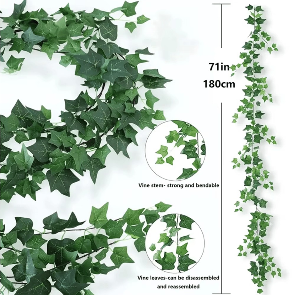 Artificial Ivy Garland Hanging Vines Realistic Greenery Wall Garden Decor 1