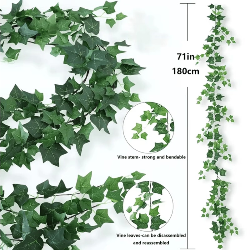 Artificial Ivy Garland Hanging Vines Realistic Greenery Wall Garden Decor 1