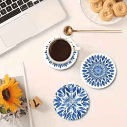 add a refined, calming touch to your table with this beautifully crafted ceramic wooden coasters set. inspired by classi