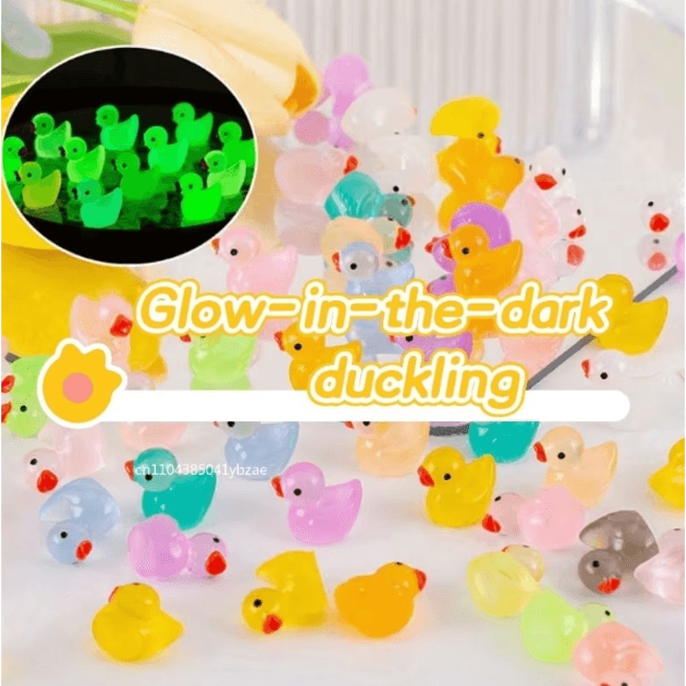 GlowintheDark Mini Resin Ducks Set 10300PCS Cute Luminous Duck Figurines For DIY Garden Decor 0