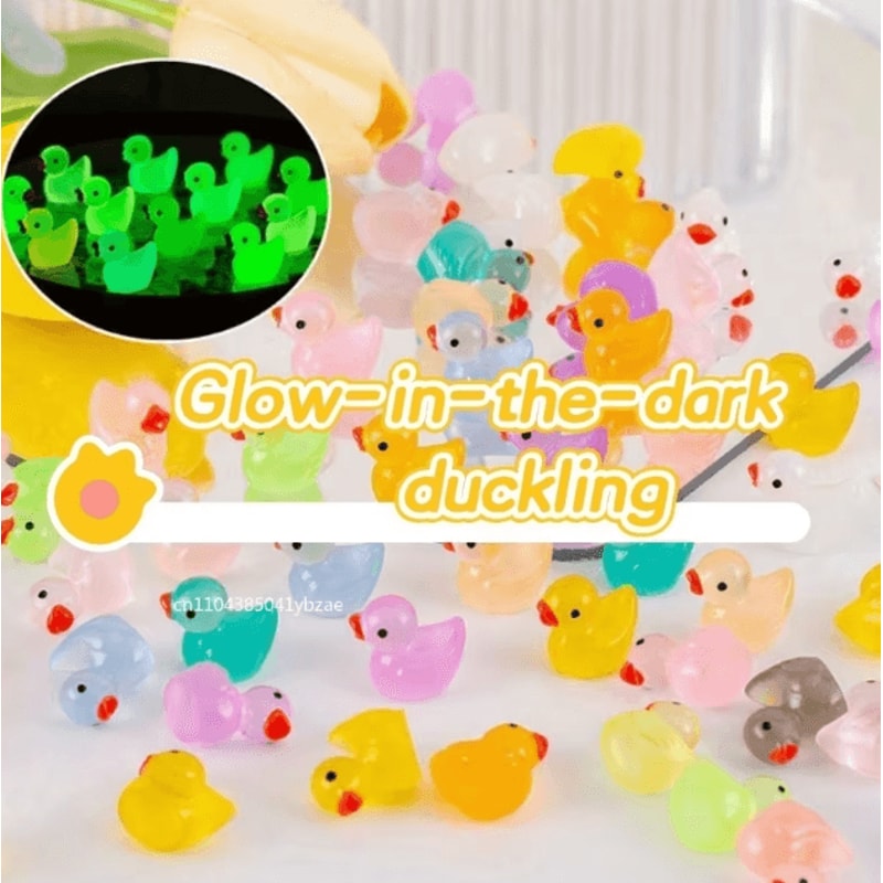 GlowintheDark Mini Resin Ducks Set 10300PCS Cute Luminous Duck Figurines For DIY Garden Decor 0