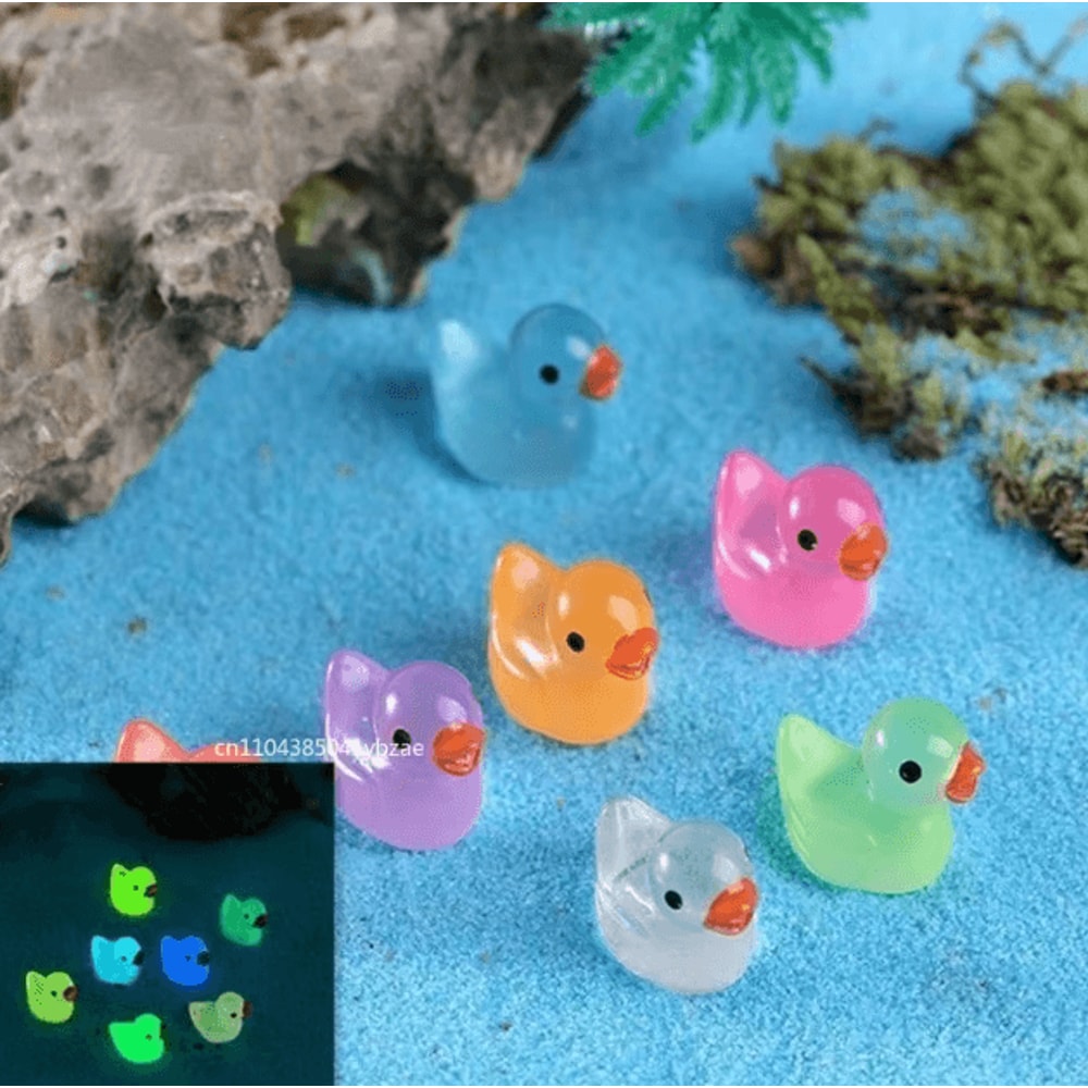 GlowintheDark Mini Resin Ducks Set 10300PCS Cute Luminous Duck Figurines For DIY Garden Decor 1