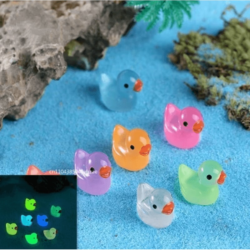 GlowintheDark Mini Resin Ducks Set 10300PCS Cute Luminous Duck Figurines For DIY Garden Decor 1