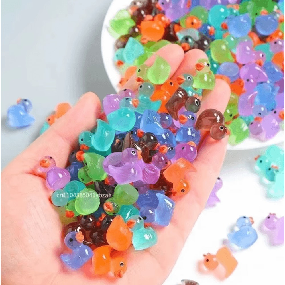 GlowintheDark Mini Resin Ducks Set 10300PCS Cute Luminous Duck Figurines For DIY Garden Decor 3