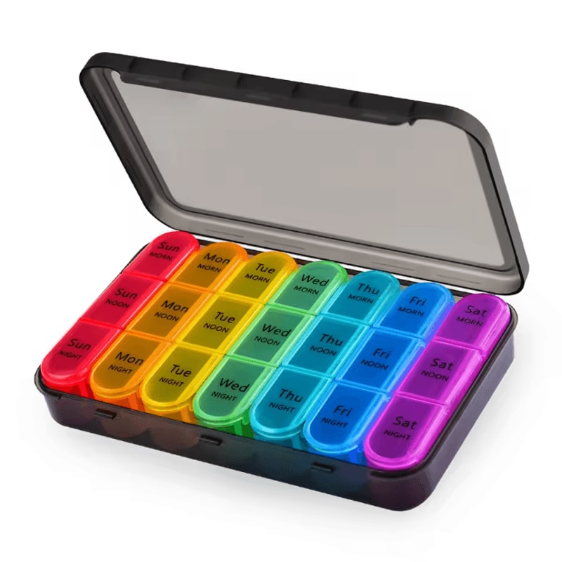 Portable WeeklyMonthly Pill Organizer TravelFriendly Medication Storage Case 1