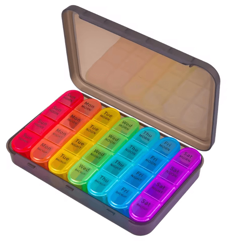 Portable WeeklyMonthly Pill Organizer TravelFriendly Medication Storage Case 2