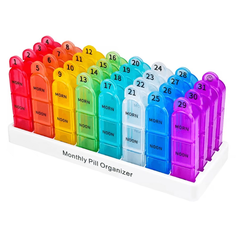 Portable WeeklyMonthly Pill Organizer TravelFriendly Medication Storage Case 5