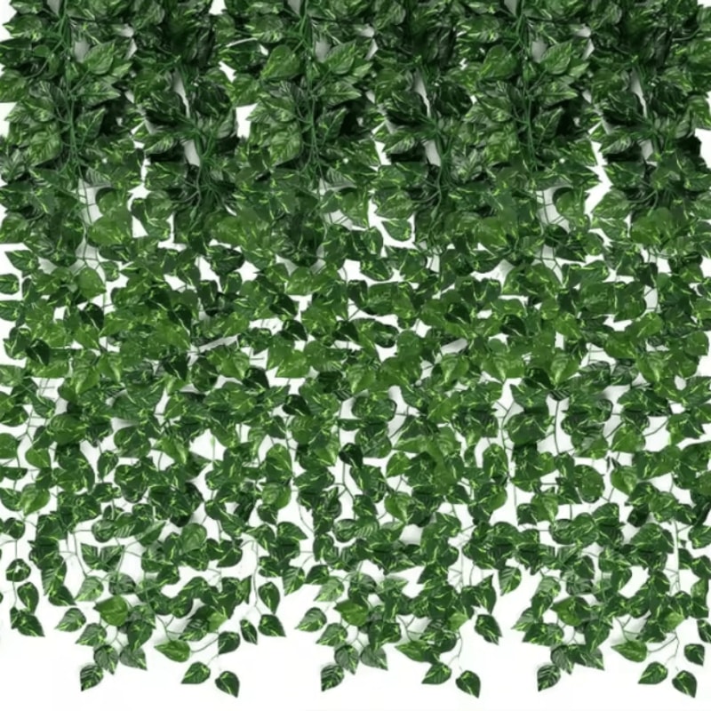 Artificial Plants Ivy Green Leaf Garland Hanging Fake Plant Vines Creeper For Home Bedroom Wall Wed 0