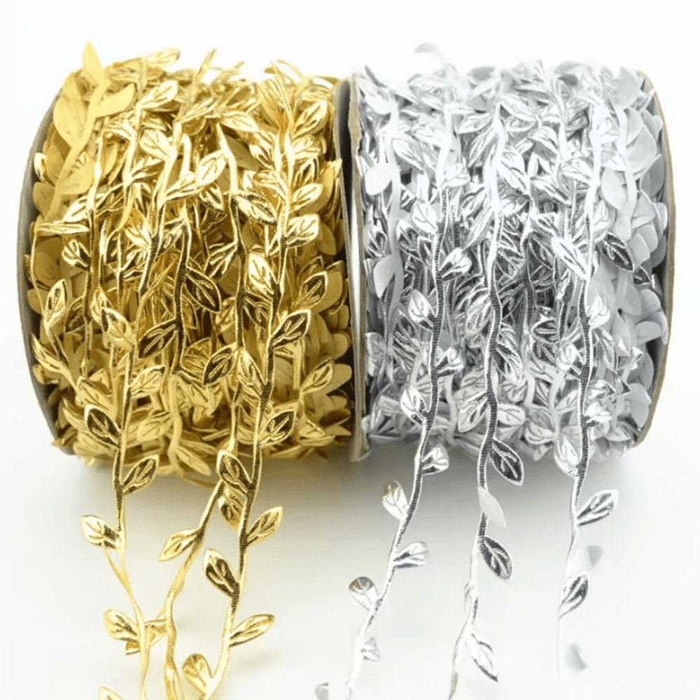 Gold Leaf Vine Garland 520M Elegant Metallic Artificial Leaves For Wedding DIY Decor 0