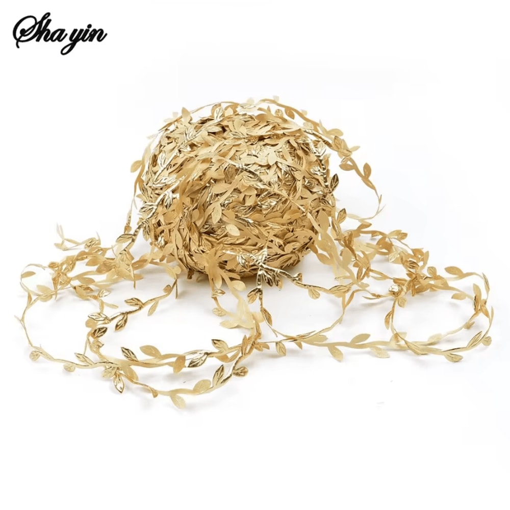 Gold Leaf Vine Garland 520M Elegant Metallic Artificial Leaves For Wedding DIY Decor 3