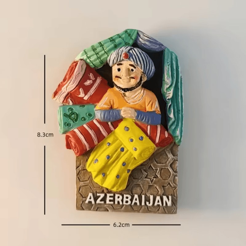 Baku 3D Resin Fridge Magnet Souvenir Azerbaijan Travel Keepsake Collection 9