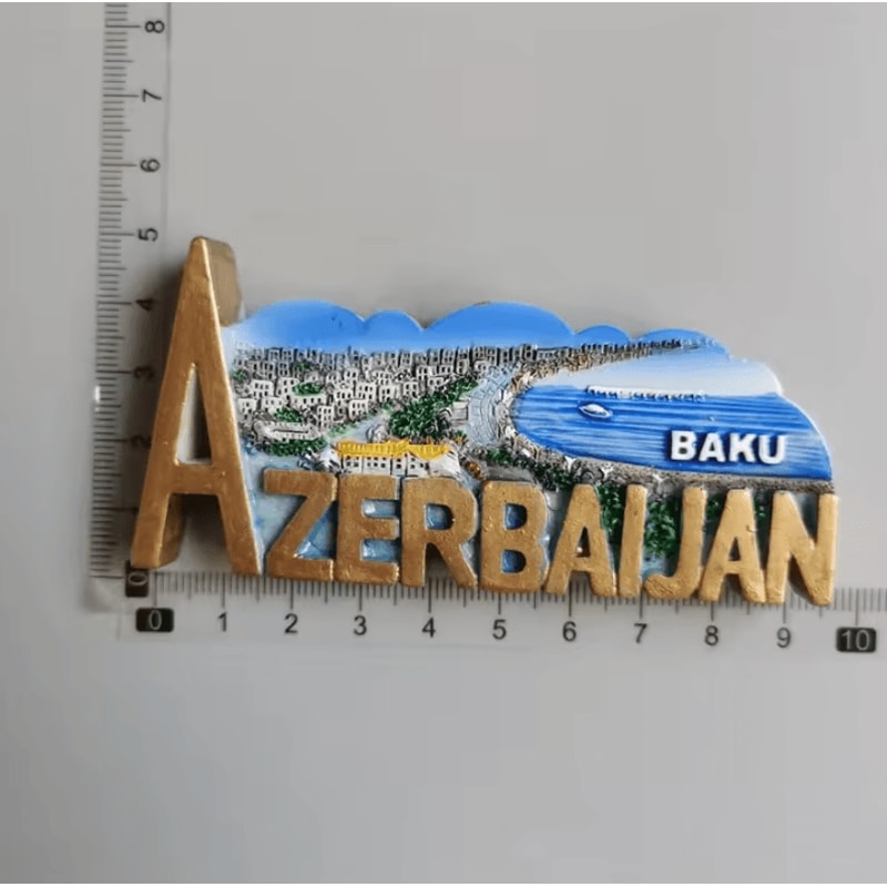 Baku 3D Resin Fridge Magnet Souvenir Azerbaijan Travel Keepsake Collection 6