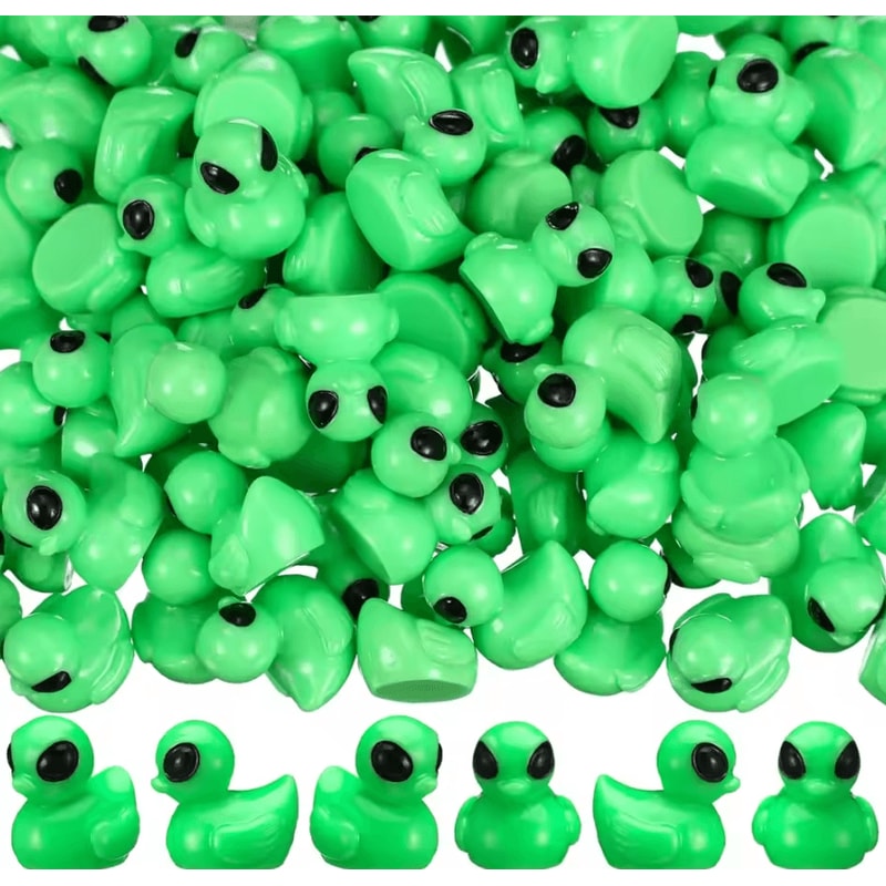 50PCS Mini Alien Duck Figurines Funny UFO Resin Party Favors Desk Decor Set 3