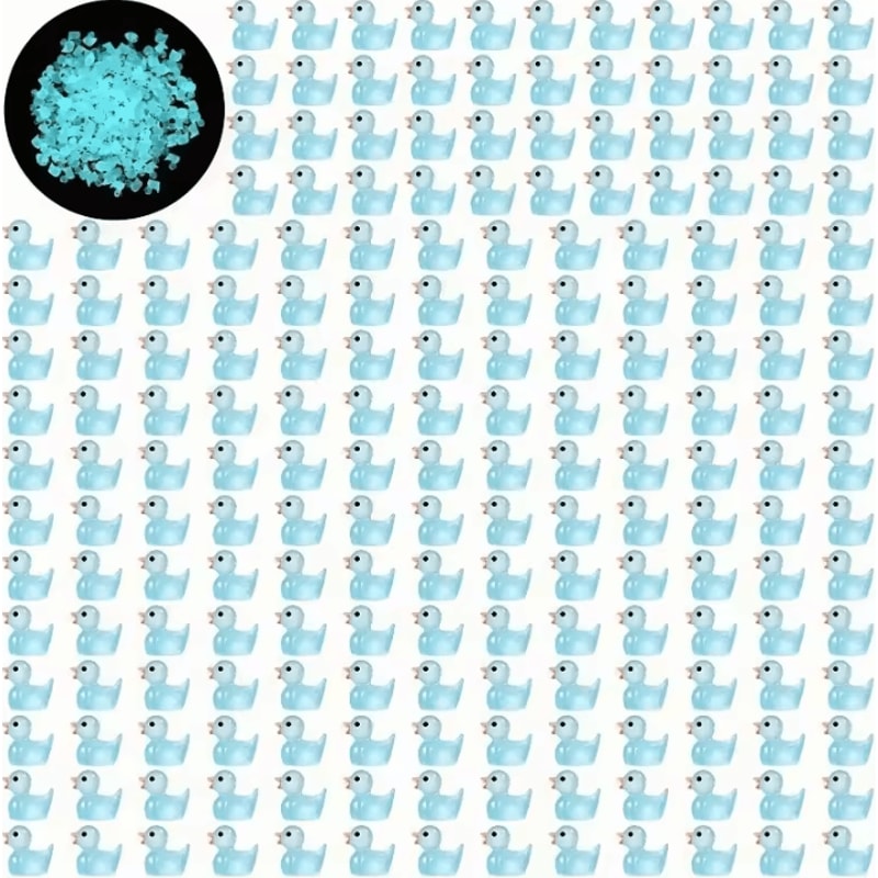 100PCS GlowintheDark Mini Resin Ducks Luminous DIY Craft Garden Decor Set 1