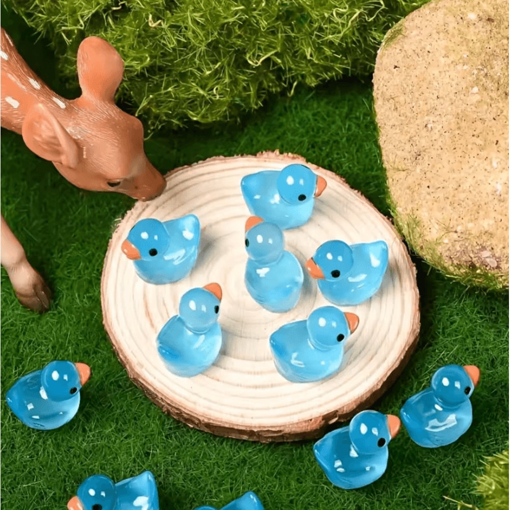 100PCS GlowintheDark Mini Resin Ducks Luminous DIY Craft Garden Decor Set 2