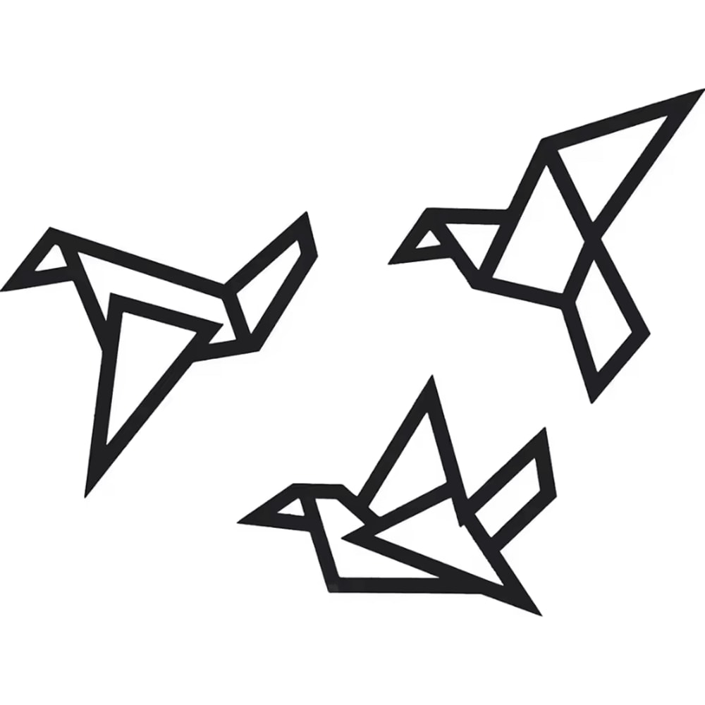 3Piece Modern Bird Silhouette Wall Art Minimalist Iron Hanging Decor Set 1