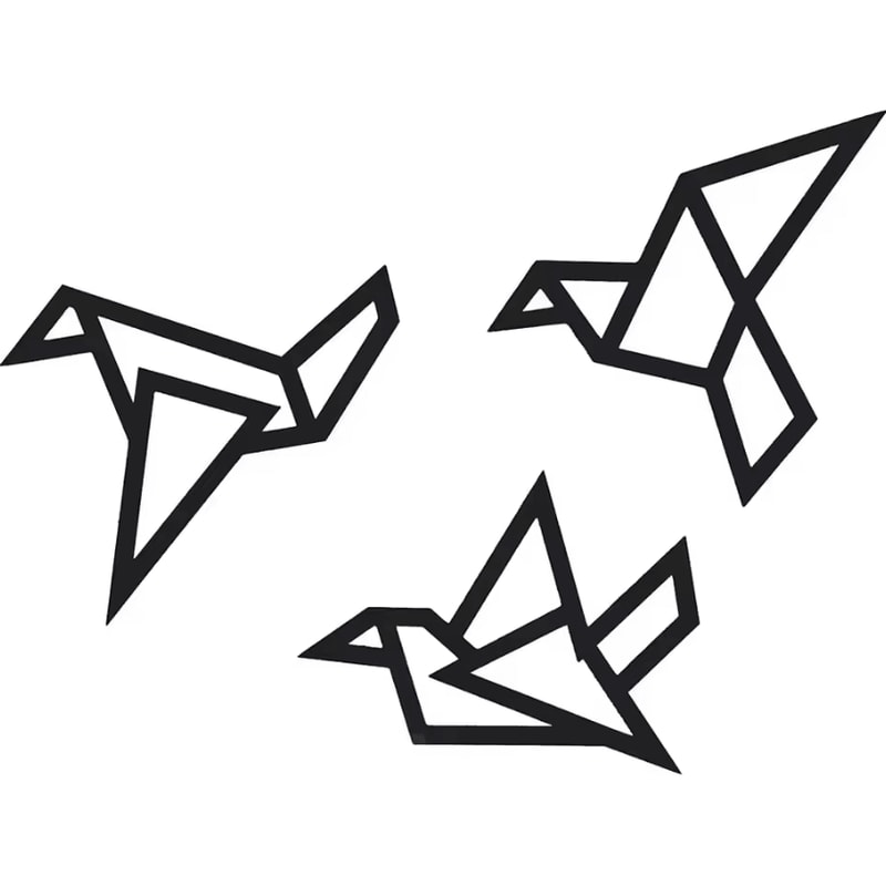 3Piece Modern Bird Silhouette Wall Art Minimalist Iron Hanging Decor Set 1