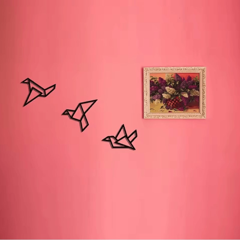 3Piece Modern Bird Silhouette Wall Art Minimalist Iron Hanging Decor Set 3