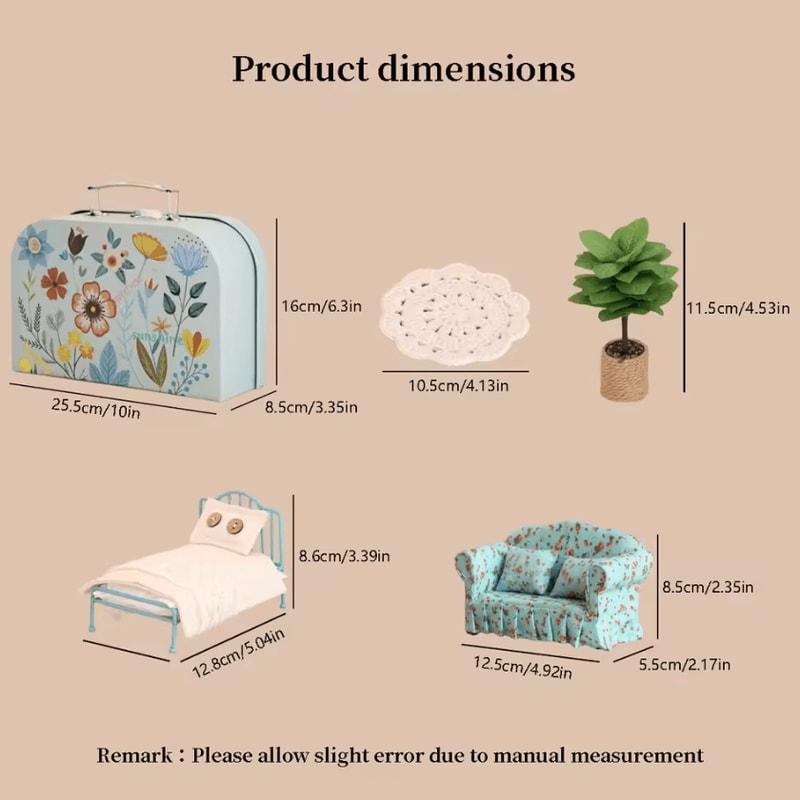 5Piece Miniature Dollhouse Furniture Gift Set Cute Resin Home Decor Collection 1