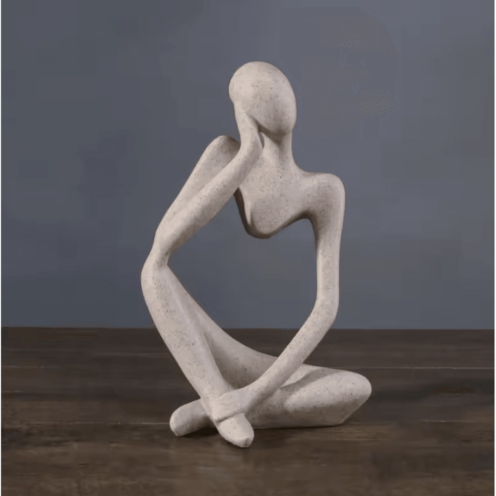 Minimalist Human Contemplation Sculpture Modern Abstract Resin Art Decor 3