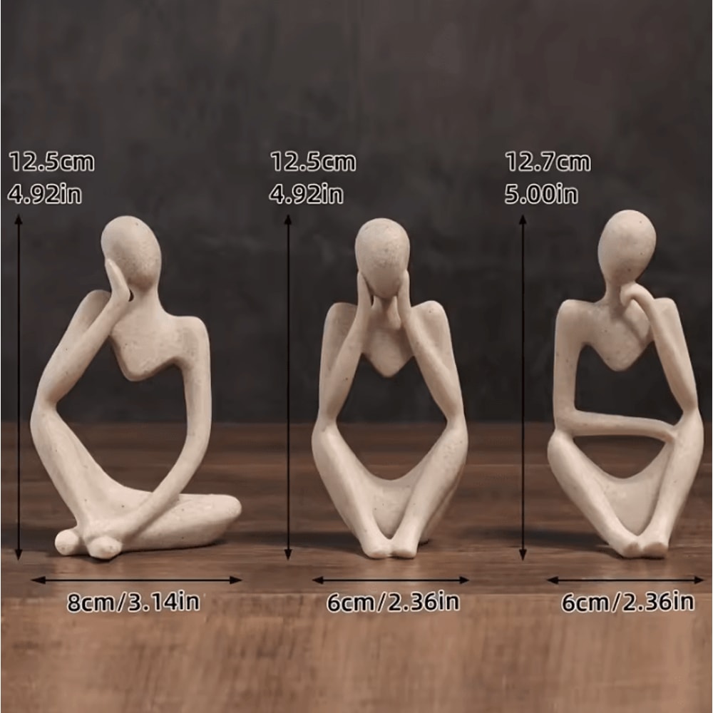 Minimalist Human Contemplation Sculpture Modern Abstract Resin Art Decor 4