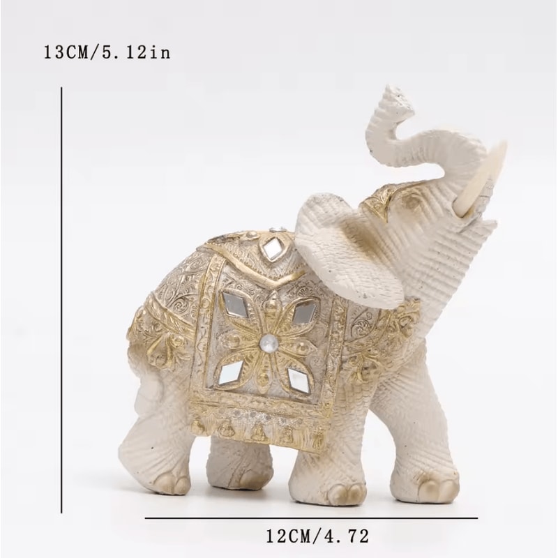 Lucky Elephant Feng Shui Statue Wealth Attraction Resin Home Office Decor 2