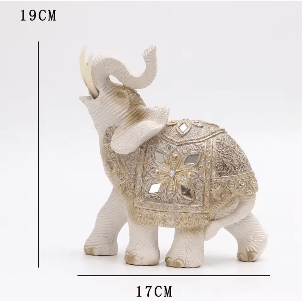 Lucky Elephant Feng Shui Statue Wealth Attraction Resin Home Office Decor 4